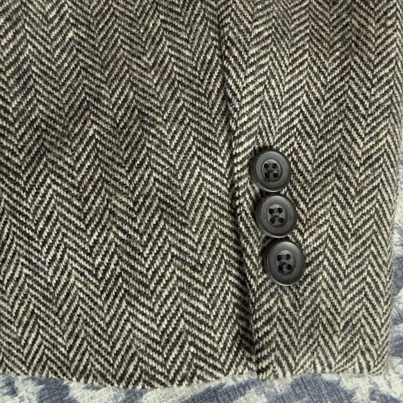Vintage Haggar Imperial Black & White Herringbone Blazer | Made in USA | 44R - Picture 6 of 14